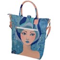 Blue Girl Buckle Top Tote Bag View2