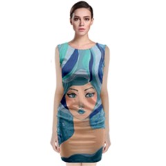 Blue Girl Classic Sleeveless Midi Dress by CKArtCreations