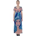 Blue Girl High Waist Short Sleeve Maxi Dress View1