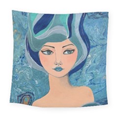 Blue Girl Square Tapestry (large) by CKArtCreations