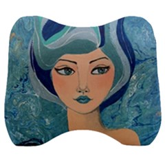 Blue Girl Velour Head Support Cushion by CKArtCreations