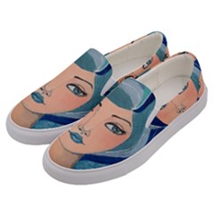 Blue Girl Men s Canvas Slip Ons by CKArtCreations