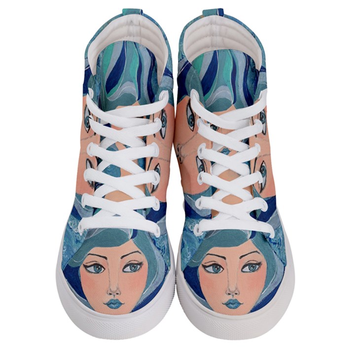 Blue Girl Women s Hi-Top Skate Sneakers