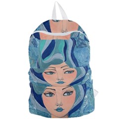 Blue Girl Foldable Lightweight Backpack by CKArtCreations