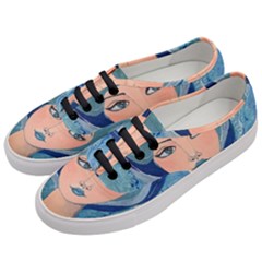 Blue Girl Women s Classic Low Top Sneakers by CKArtCreations