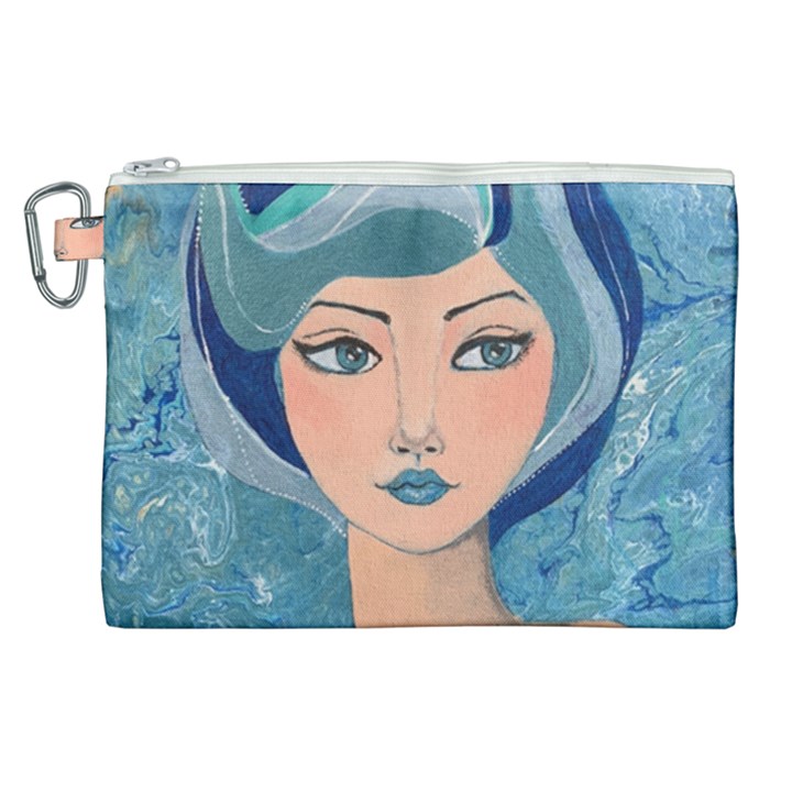 Blue Girl Canvas Cosmetic Bag (XL)