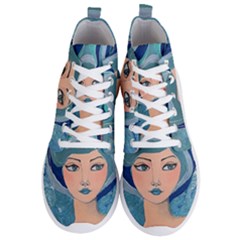 Blue Girl Men s Lightweight High Top Sneakers by CKArtCreations