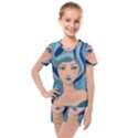 Blue Girl Kids  Mesh Tee and Shorts Set View1