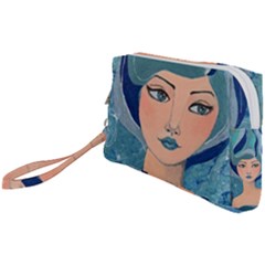 Blue Girl Wristlet Pouch Bag (small)