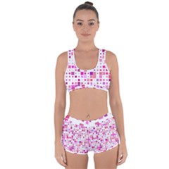 Background Square Pattern Colorful Racerback Boyleg Bikini Set by Simbadda