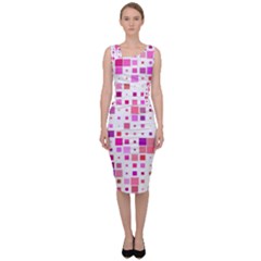 Background Square Pattern Colorful Sleeveless Pencil Dress by Simbadda