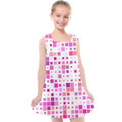 Background Square Pattern Colorful Kids  Cross Back Dress by Simbadda