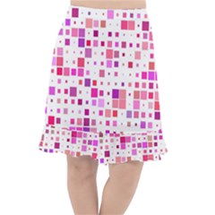 Background Square Pattern Colorful Fishtail Chiffon Skirt