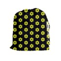 Pattern Yellow Stars Black Background Drawstring Pouch (XL) View1