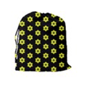 Pattern Yellow Stars Black Background Drawstring Pouch (XL) View2