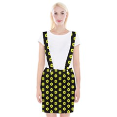 Pattern Yellow Stars Black Background Braces Suspender Skirt by Simbadda