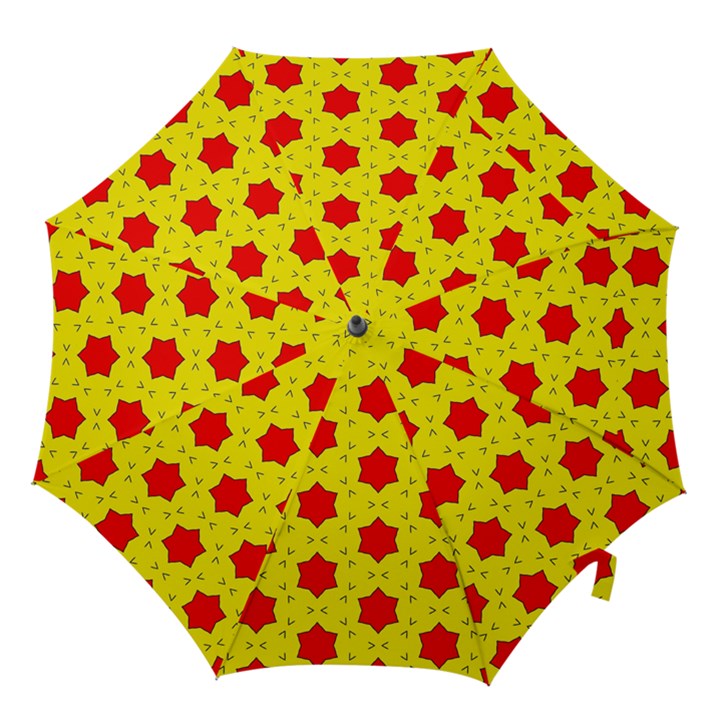 Pattern Red Star Texture Star Hook Handle Umbrellas (Medium)