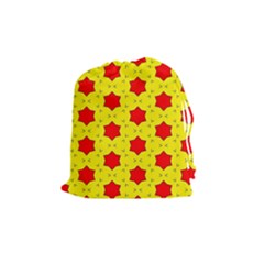 Pattern Red Star Texture Star Drawstring Pouch (medium) by Simbadda