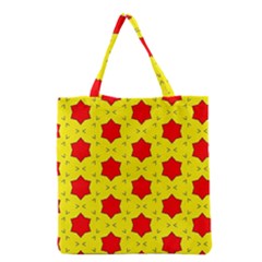 Pattern Red Star Texture Star Grocery Tote Bag by Simbadda