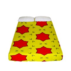 Pattern Red Star Texture Star Fitted Sheet (full/ Double Size) by Simbadda