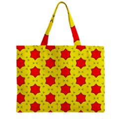 Pattern Red Star Texture Star Zipper Mini Tote Bag by Simbadda