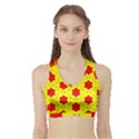 Pattern Red Star Texture Star Sports Bra with Border View1