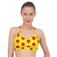 Pattern Red Star Texture Star Basic Training Sports Bra by Simbadda