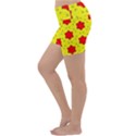 Pattern Red Star Texture Star Lightweight Velour Yoga Shorts View2