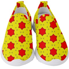 Pattern Red Star Texture Star Kids  Slip On Sneakers by Simbadda