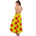 Pattern Red Star Texture Star Backless Maxi Beach Dress View2