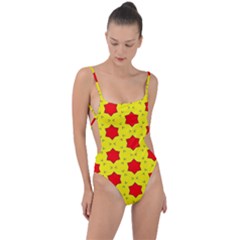 Pattern Red Star Texture Star Tie Strap One Piece Swimsuit