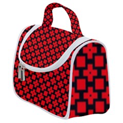 Pattern Red Black Texture Cross Satchel Handbag by Simbadda