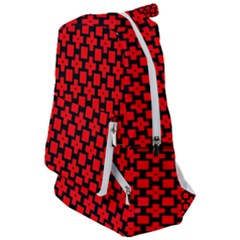 Pattern Red Black Texture Cross Travelers  Backpack by Simbadda