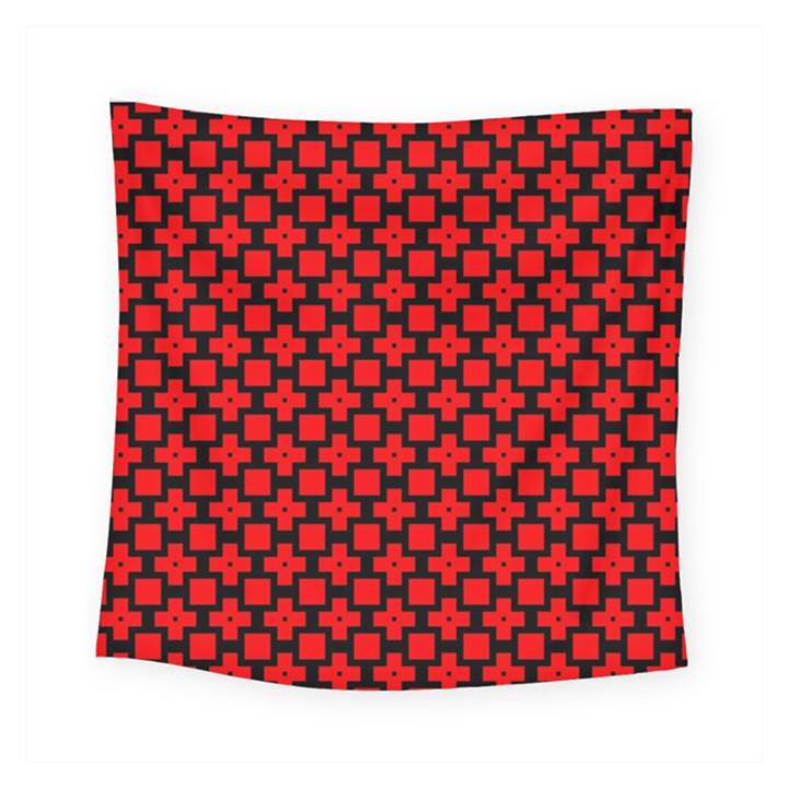 Pattern Red Black Texture Cross Square Tapestry (Small)