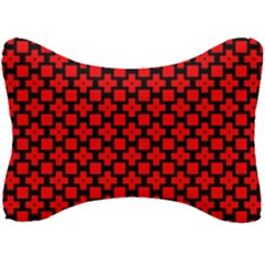 Pattern Red Black Texture Cross Seat Head Rest Cushion by Simbadda