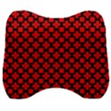 Pattern Red Black Texture Cross Velour Head Support Cushion View1