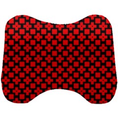 Pattern Red Black Texture Cross Head Support Cushion by Simbadda