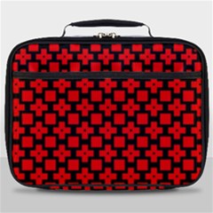 Pattern Red Black Texture Cross Full Print Lunch Bag by Simbadda