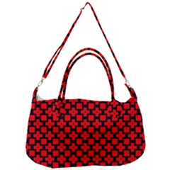 Pattern Red Black Texture Cross Removal Strap Handbag by Simbadda