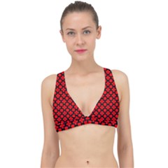 Pattern Red Black Texture Cross Classic Banded Bikini Top