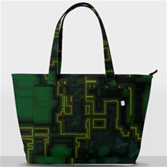 Seamless Pattern Texture Background Curcuit Back Pocket Shoulder Bag 