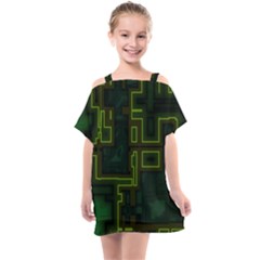 Seamless Pattern Texture Background Curcuit Kids  One Piece Chiffon Dress