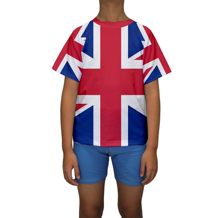 UK Flag Kids  Short Sleeve Swimwear