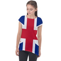 Uk Flag Cap Sleeve High Low Top by FlagGallery