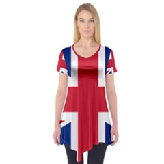 Uk Flag Short Sleeve Tunic  by FlagGallery