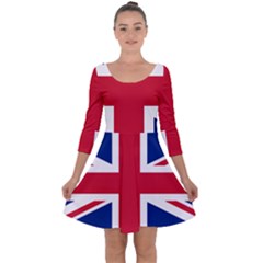 Uk Flag Quarter Sleeve Skater Dress by FlagGallery