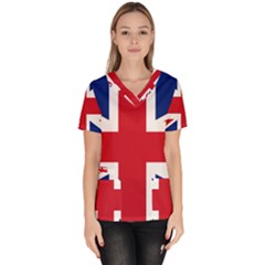 Uk Flag Women s V-neck Scrub Top by FlagGallery