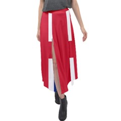 Uk Flag Velour Split Maxi Skirt