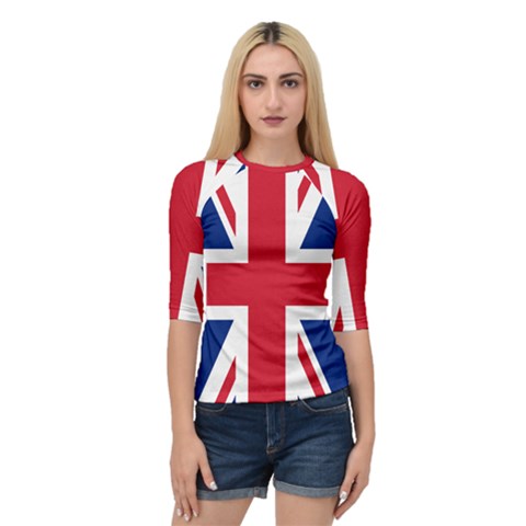 Uk Flag Union Jack Quarter Sleeve Raglan Tee by FlagGallery