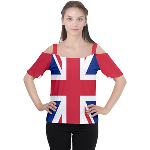 Uk Flag Union Jack Cutout Shoulder Tee by FlagGallery